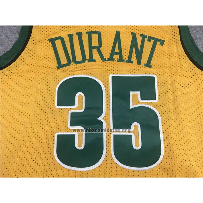 Camiseta Seattle SuperSonics Kevin Durant NO 35 Mitchell & Ness 2007-08 Amarillo